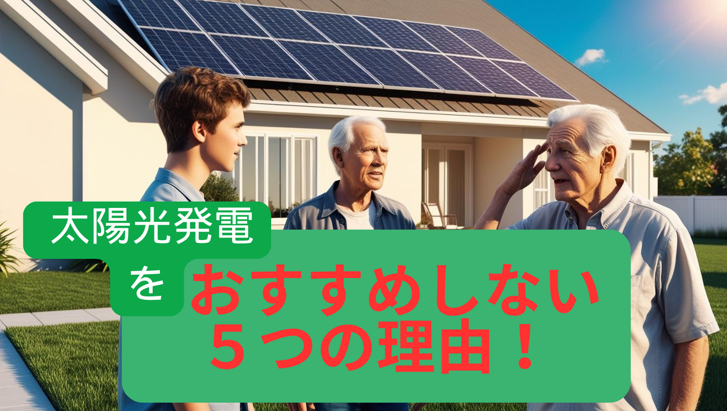 「導入前に確認を!」太陽光発電をおすすめしない5つの理由